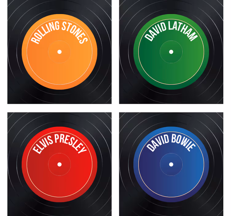 Bases para copos personalizáveis Recorde vintage - TenStickers