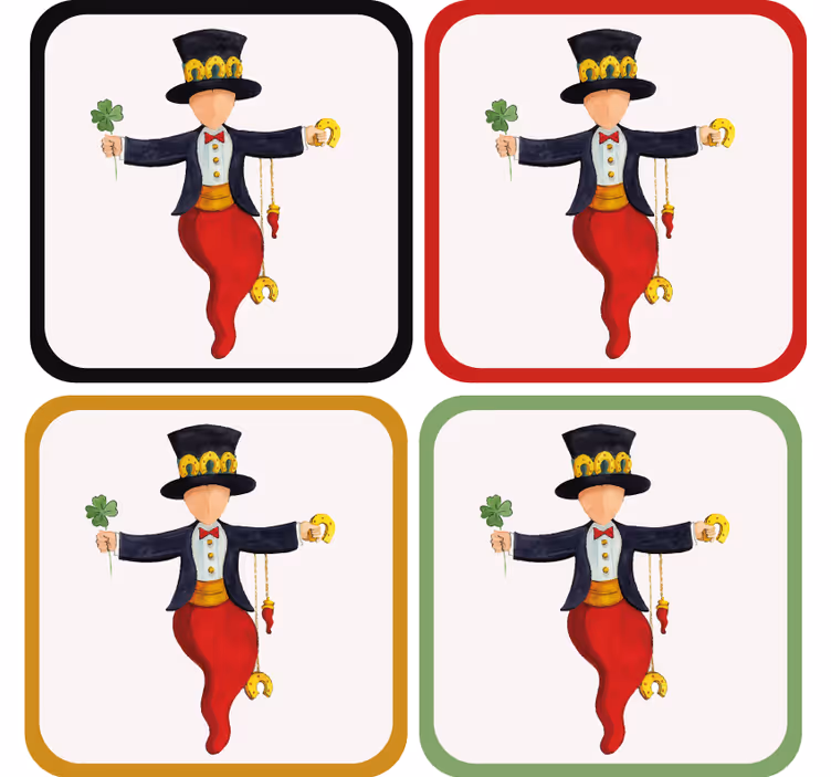 Amuleto da sorte de nápoles mais bases para copos - TenStickers