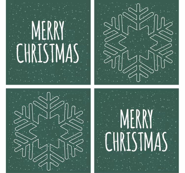 Bases para copos de natal com motivo de flocos de neve - TenStickers