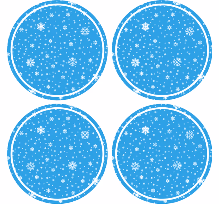 Bases para copos de natal com padrão de flocos de neve - TenStickers