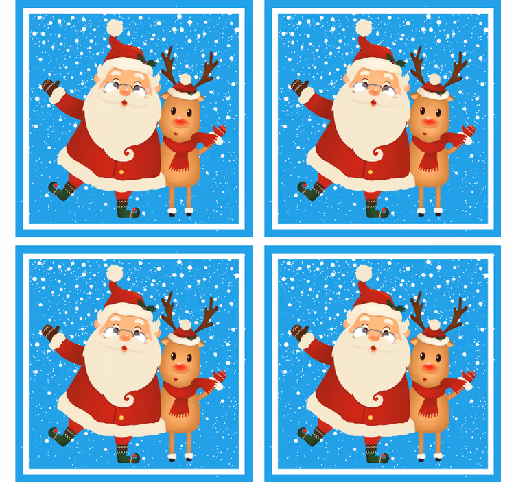Bases para copos de natal papai noel e rena - TenStickers
