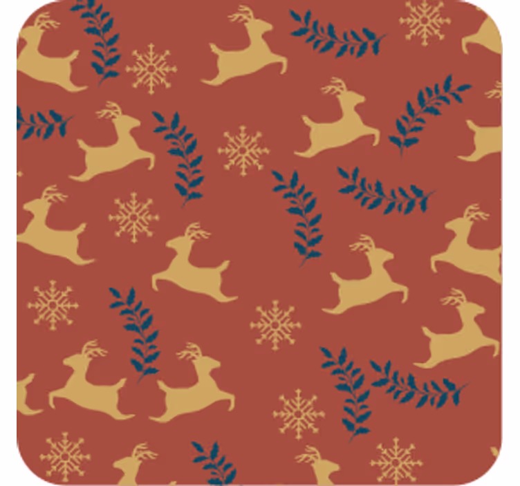 Bases para copos de natal padrão de renas galopantes - TenStickers