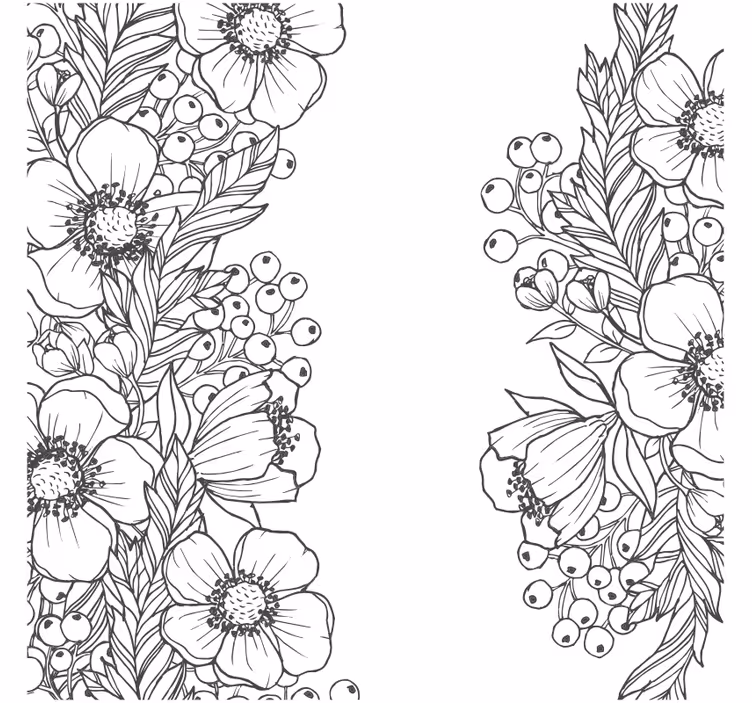 Bases para copos com padrões florais contornados - TenStickers