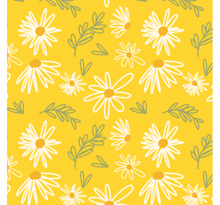 Bases para copos com padrão floral de margaridas - TenStickers