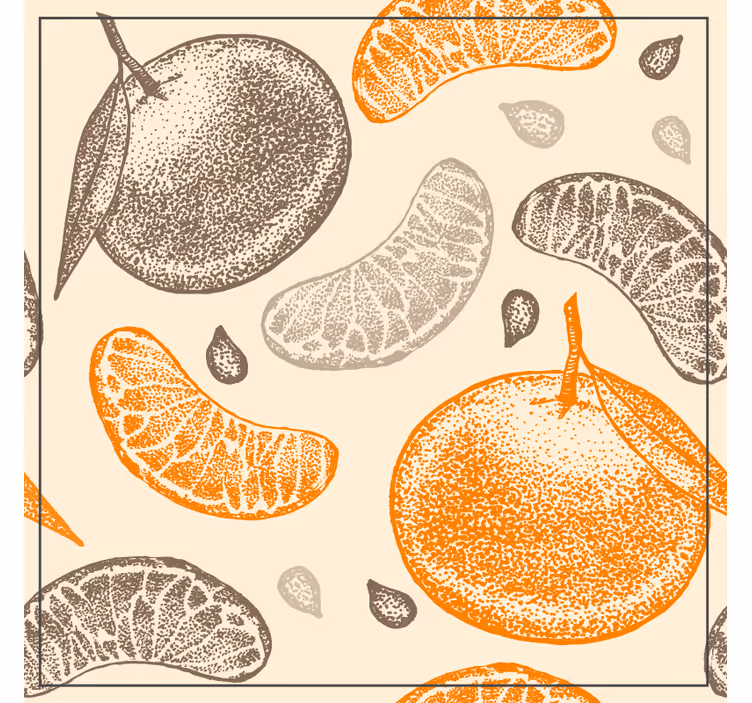Bases para copos com padrão de frutas cítricas - TenStickers