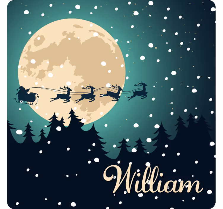 Bases para copos de natal trenó do papai noel ao luar - TenStickers