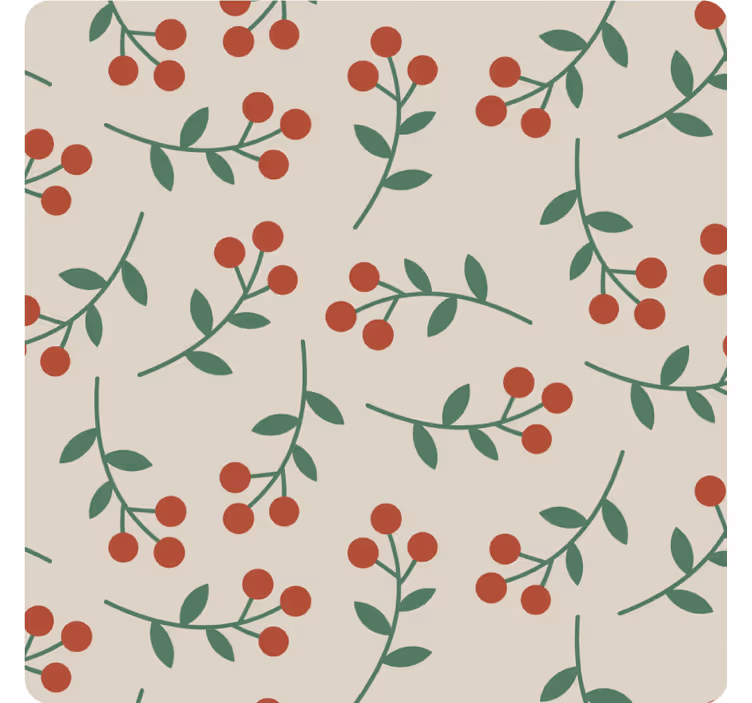 Bases para copos com padrões de raminhos berry - TenStickers