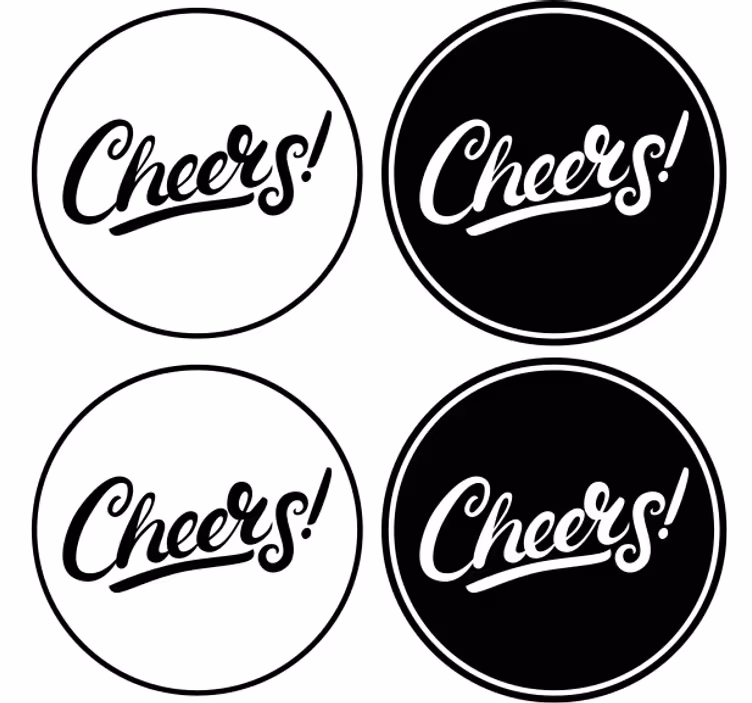 Bases para copos cerveja tipografia elegante de brinde - TenStickers