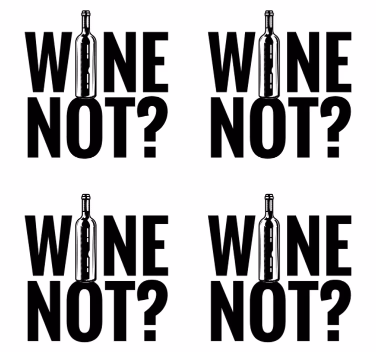 Bases para copos frase garrafa de vinho divertida - TenStickers