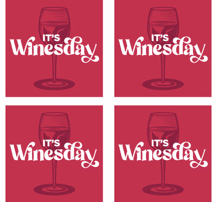 Bases para copos frase quarta do copo de vinho - TenStickers