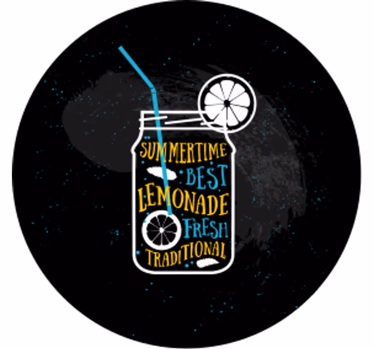 Bases para copos modernas jar de limão refrescante - TenStickers