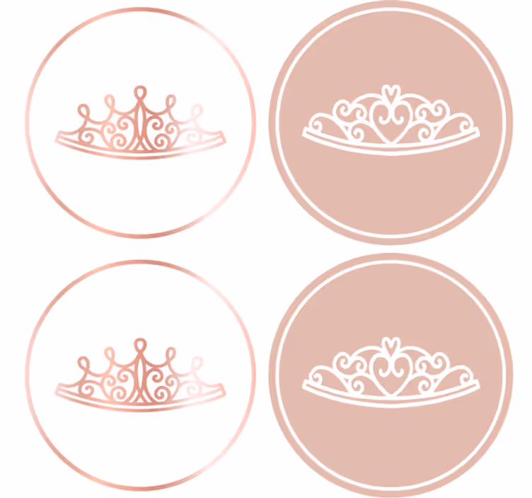 Bases para copos modernas Ícones de tiara elegantes - TenStickers