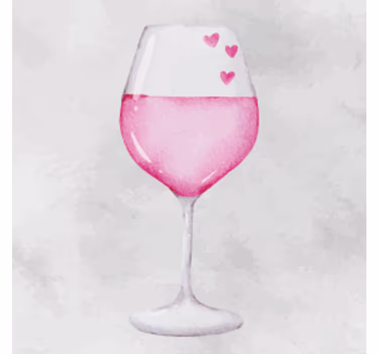 Bases para copos personalizáveis vidro decorado com coração - TenStickers