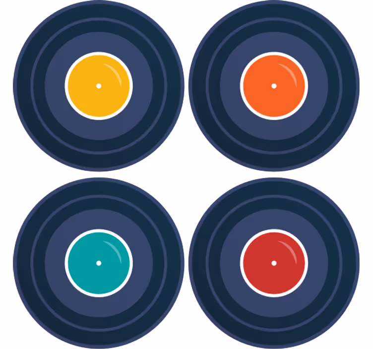 Bases para copos inspiração em vinil colorido - TenStickers