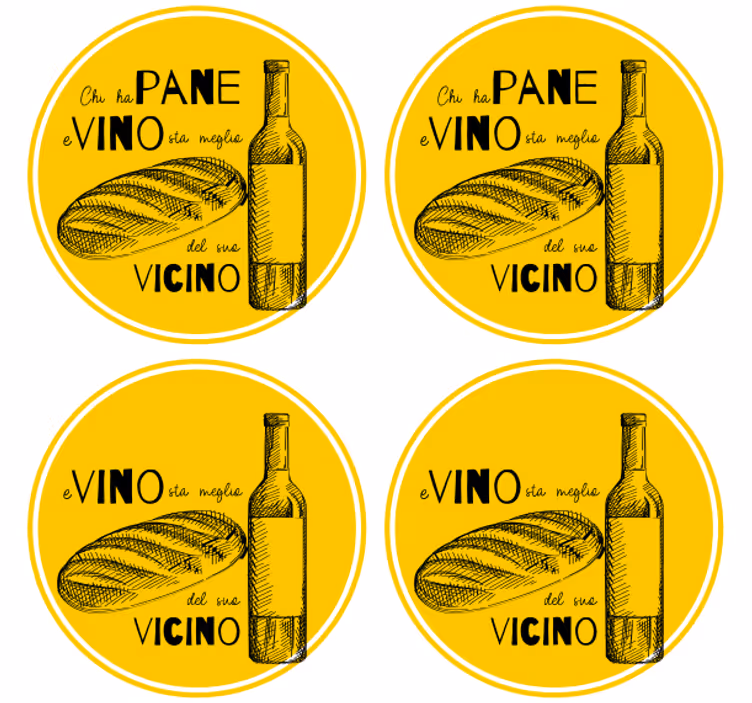 Bases para copos personalizáveis vinho e pão - TenStickers
