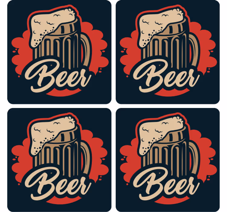 Bases para copos cerveja ilustração de caneca espumosa - TenStickers