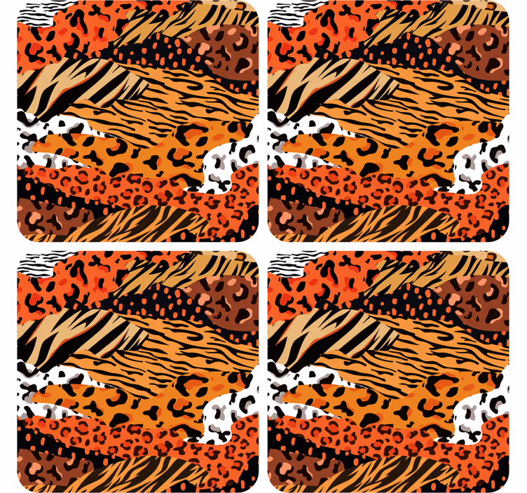 Bases para copos com padrões de animais fieros - TenStickers