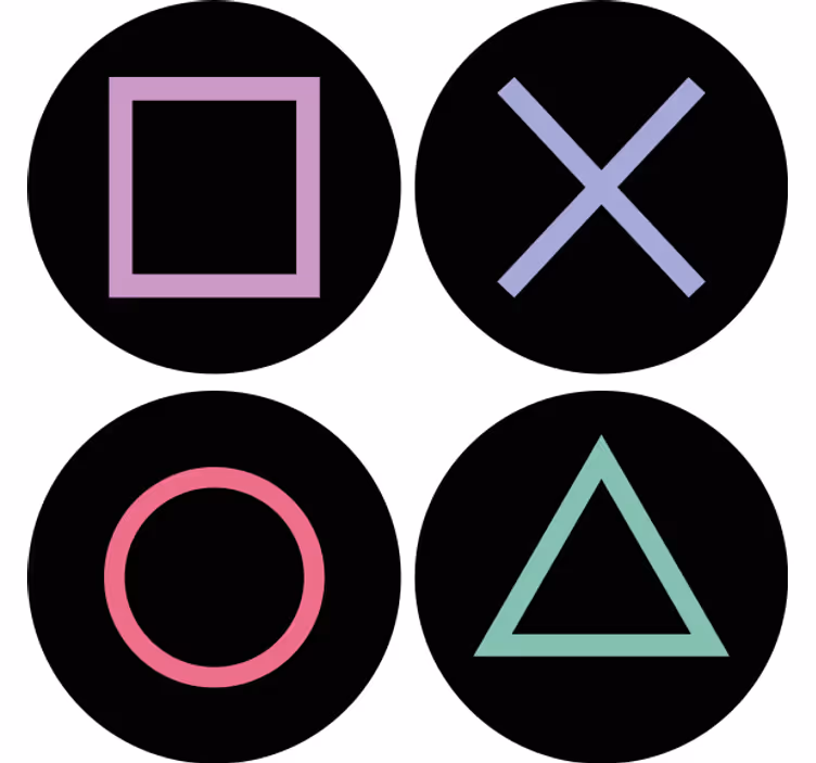 Bases para copos modernas Figuras de playstation remoto - TenStickers