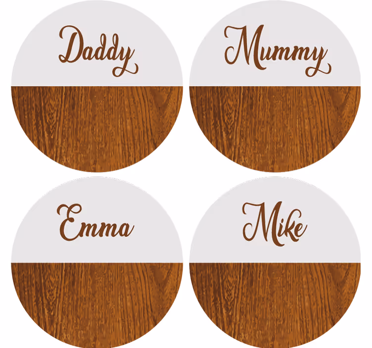 Bases para copos personalizáveis Mármore de madeira - TenStickers