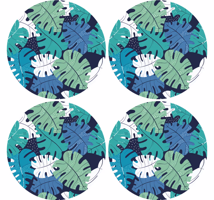 Bases para copos emblema de folha tropical - TenStickers