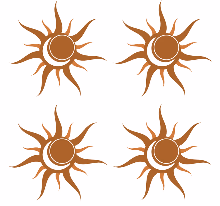 Bases para copos símbolo do sol com curvas - TenStickers