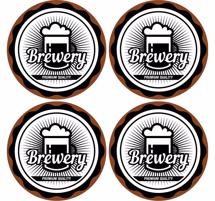 Bases para copos cerveja emblema de qualidade premium - TenStickers