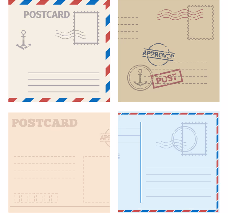 Bases para copos modernas com design de cartão vintage - TenStickers