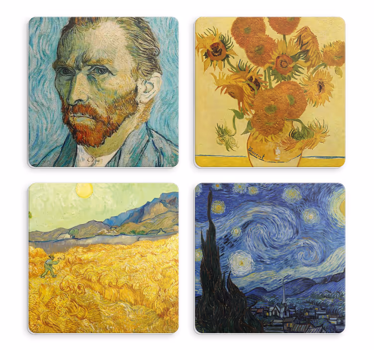 Arte de van gogh mais bases para copos - TenStickers