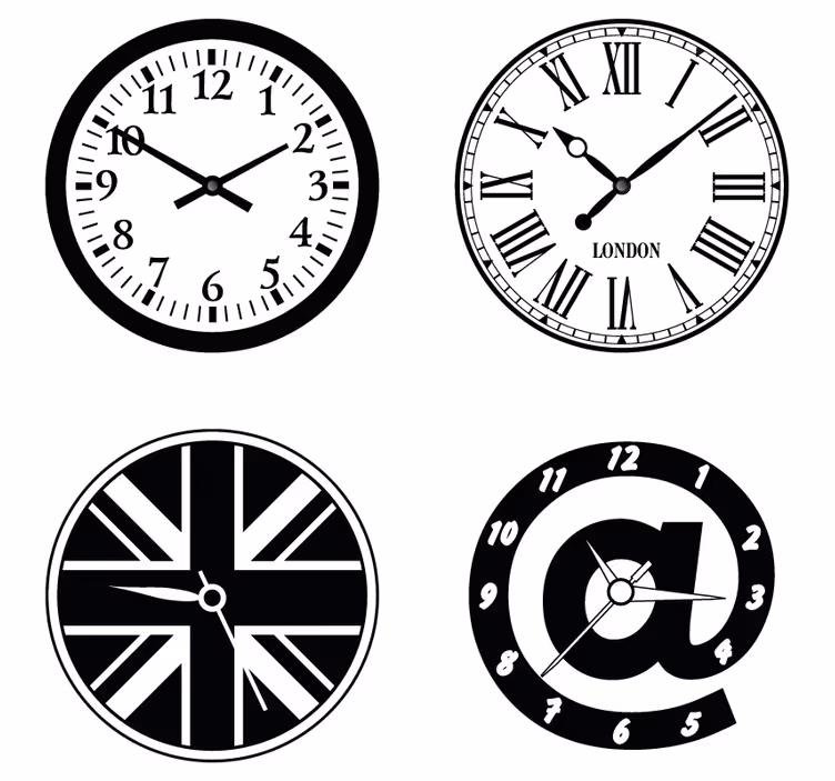 Bases para copos elementos de design de relógio - TenStickers
