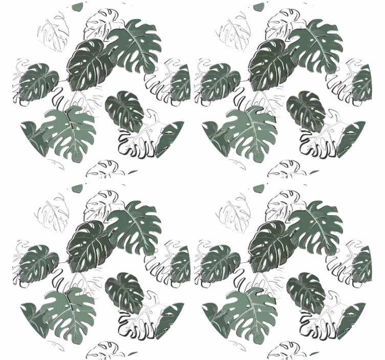 Bases para copos com estampa de folhas - TenStickers