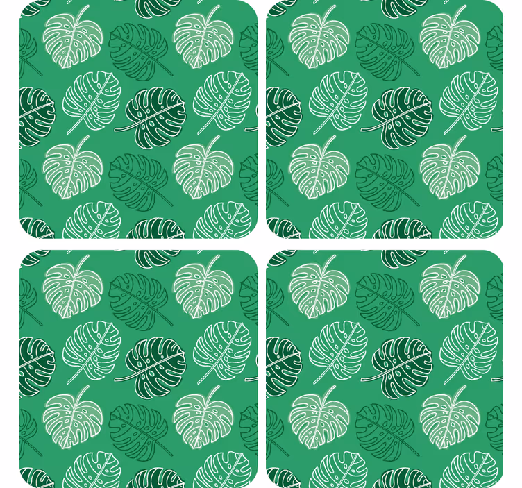 Bases para copos com superfície estampada de folhas - TenStickers