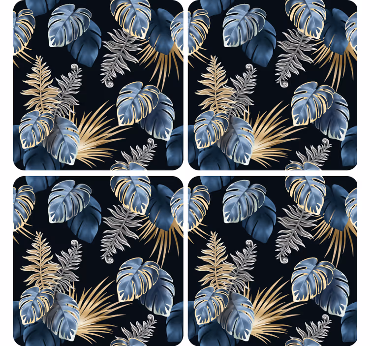 Bases para copos folhagem tropical luxuosa - TenStickers