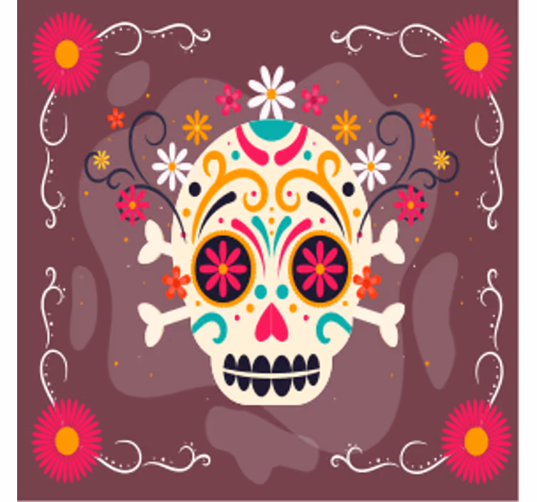 Base paracopos halloween com motivo de caveira colorida - TenStickers