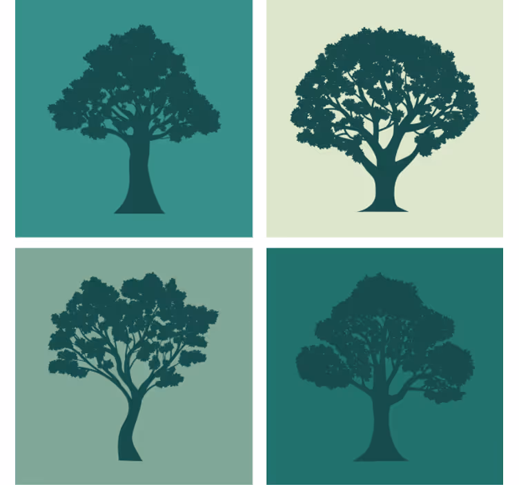 Bases para copos coleção Árvores em silhueta - TenStickers