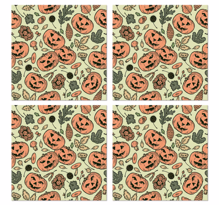 base para copos de halloween de abóboras - TenStickers