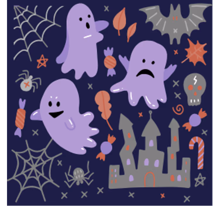 Base paracopos halloween padrão de fantasmas divertidos - TenStickers
