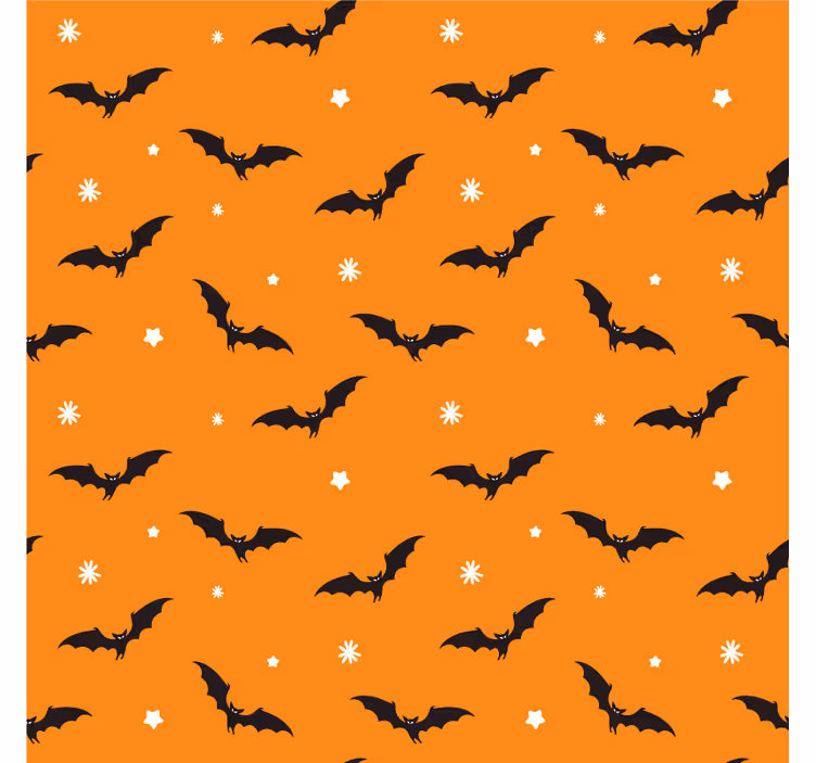 Base paracopos halloween superfície laranja com morcegos - TenStickers