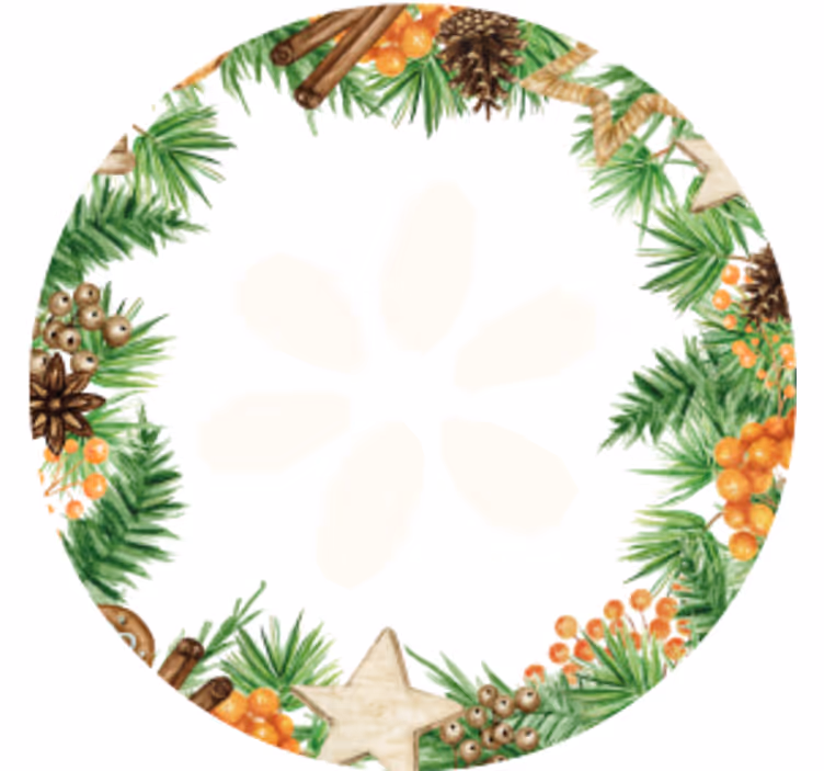 Bases para copos de natal com acentos de folhagens festivas - TenStickers