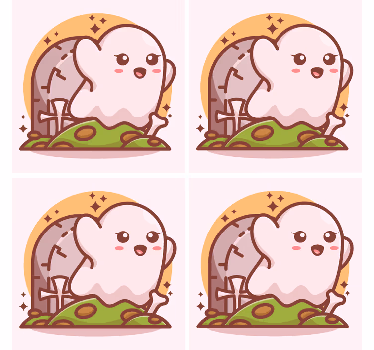 Base paracopos halloween ilustração de fantasminha alegre - TenStickers