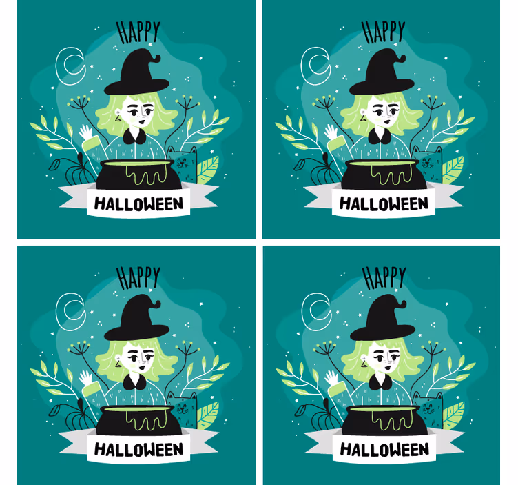 Base paracopos halloween bruxa com caldeirão - TenStickers