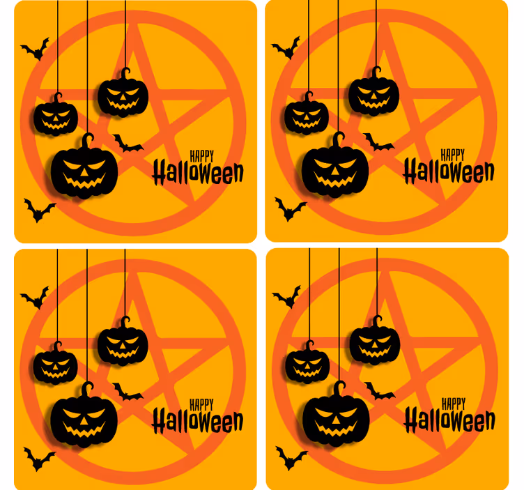 Base paracopos Halloween motivo de abóbora assustador - TenStickers