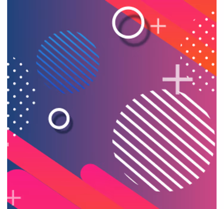 Bases para copos padrão geométrico com círculos - TenStickers