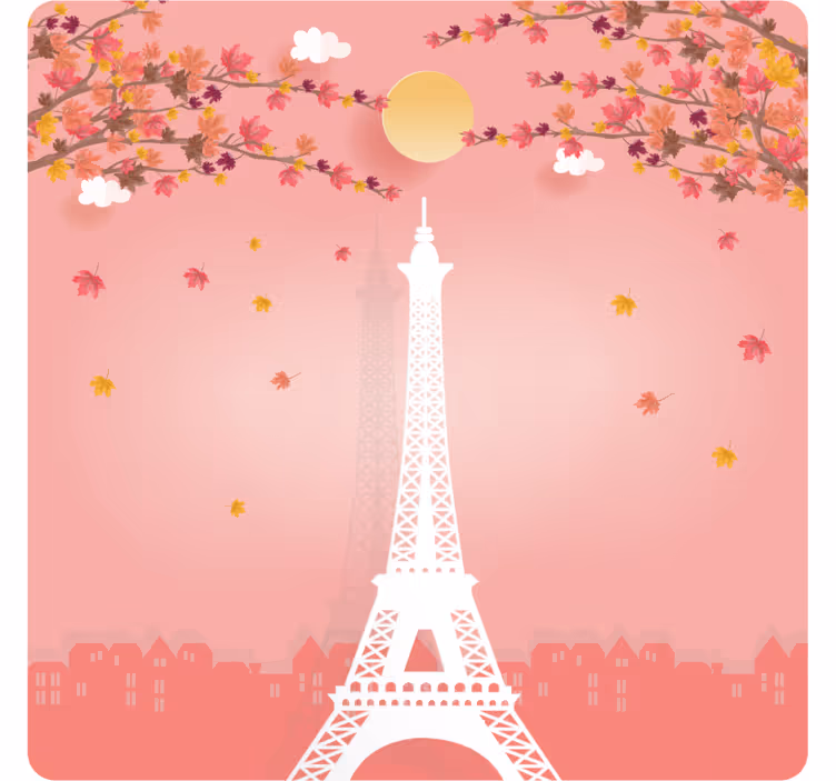 Bases para copos modernas cena de outono torre eiffel - TenStickers