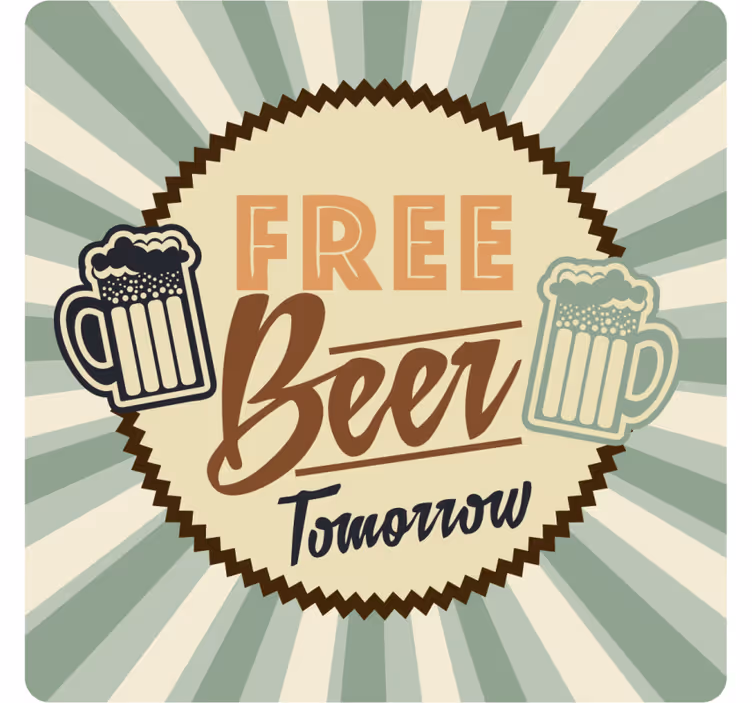 Bases para copos cerveja anúncio retro de cerveja grátis - TenStickers