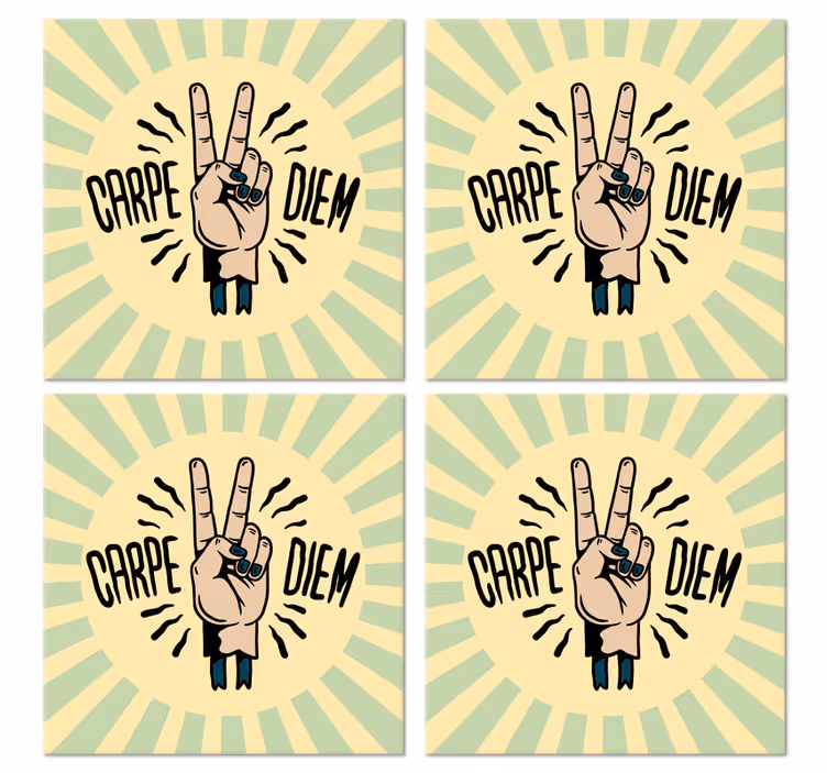 Bases para copos frase símbolo da paz - TenStickers