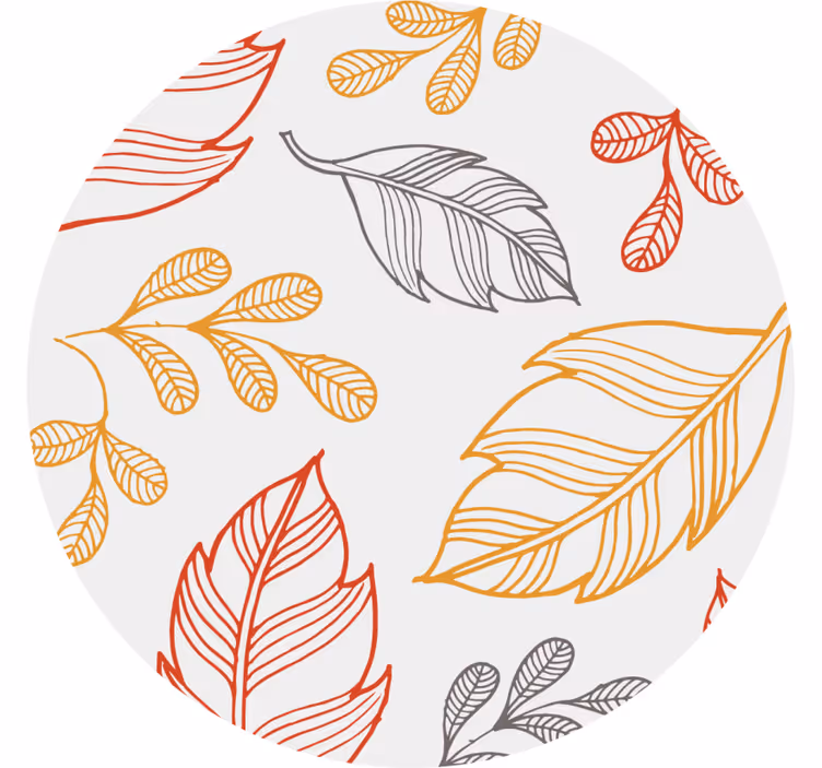 Bases para copos com padrões de folhas em camadas - TenStickers
