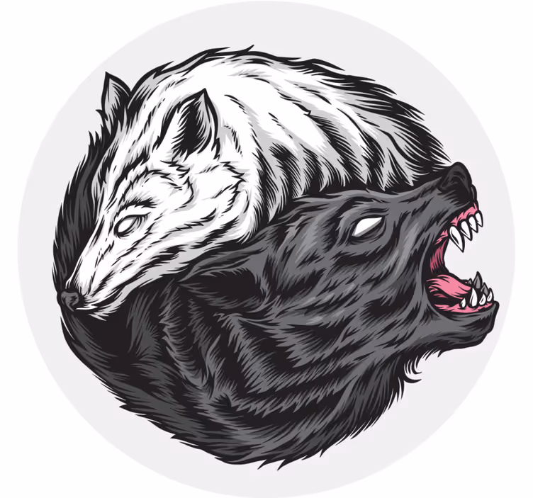 Bases para copos cabeças de lobo contrastantes - TenStickers