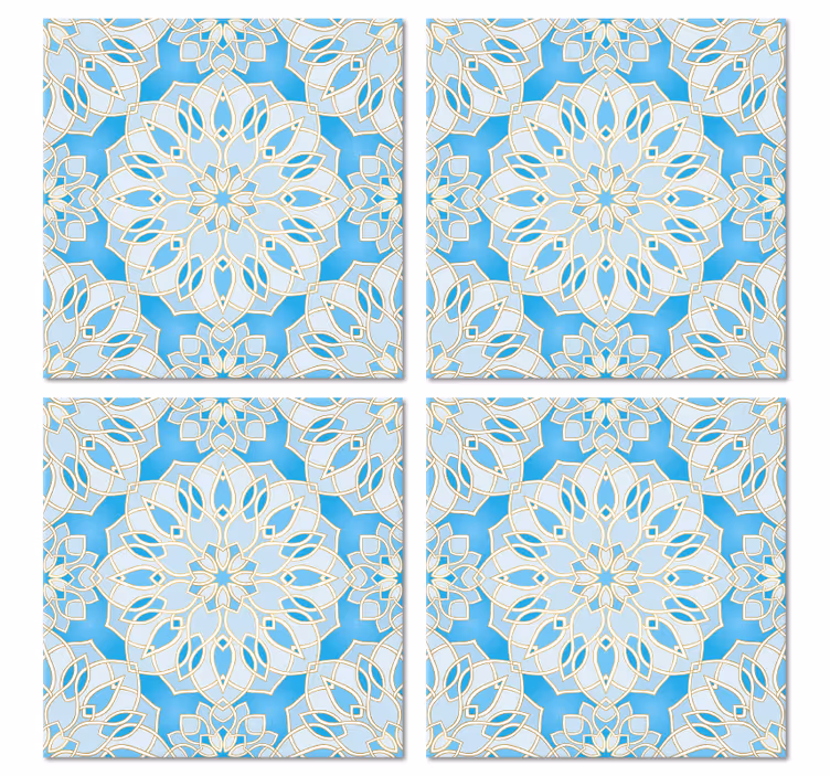 Bases para copos emblema de flor intrincada - TenStickers