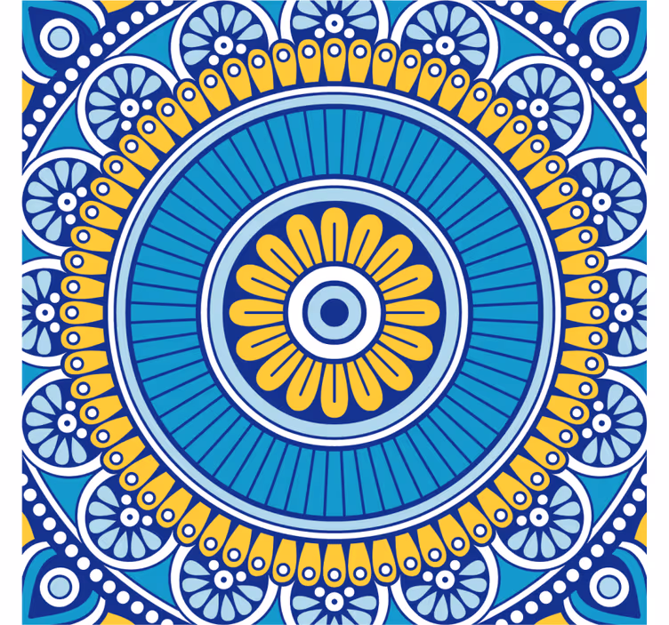 Bases para copos com motivo floral geométrico - TenStickers