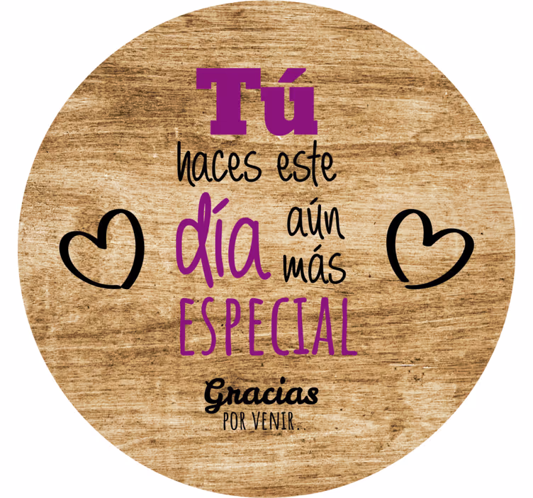 Bases para copos frase mensagem especial do coração - TenStickers